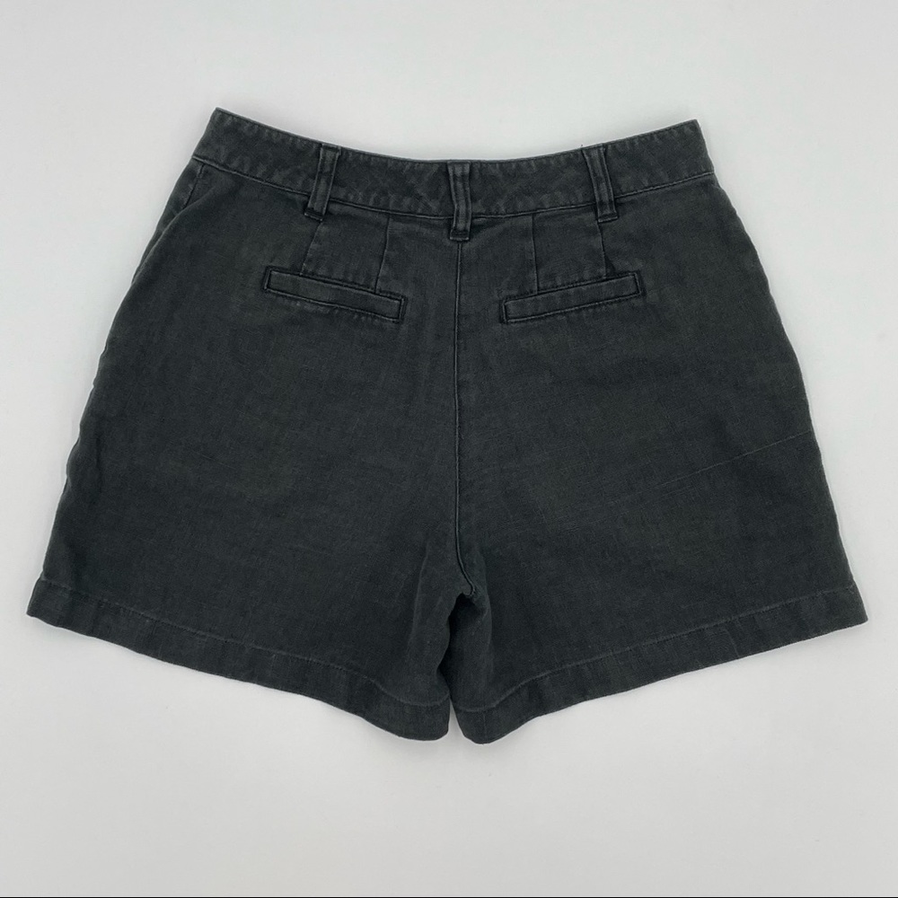 Ann Taylor Black Soft Linen Shorts Summer Casual Zipper Pockets Size 4 - Picture 2 of 6